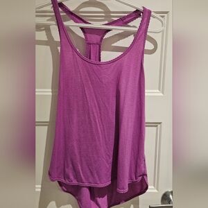 Lululemon Pink Heathered Stripe Racerback Tank Top